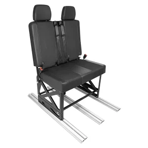 The SAF04T is a lightweight two seater passenger bench frame with 3 point seat belts, ISOFIX and TOP TETHER anchorages included. Product Fully tested according to the ECE requirements for M1 and N1 vehicles.