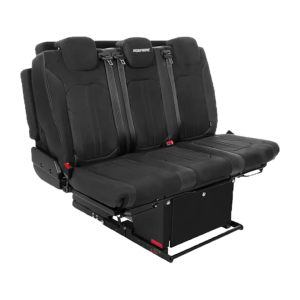 SAF43 from Mobiframe is a 3-panel three seater foldable seatbed with Isofix anchorages and 3-point seat belts. Easy and intuitive to use. Comfortable both in seat and bed position.